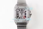 ER Cartier Santos 100 XL Replica Diamonds Watch Stainless Steel 42MM